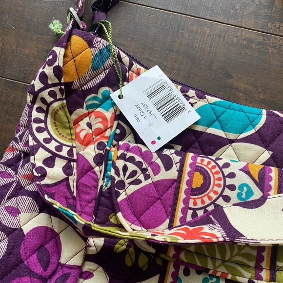 Vera Bradley Clare Crossbody Quilted Cotton plum floral crazy purse - Picture 7 of 13
